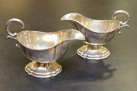 Pair of Antique Old Sheffield Plate Sauce Boats image-1