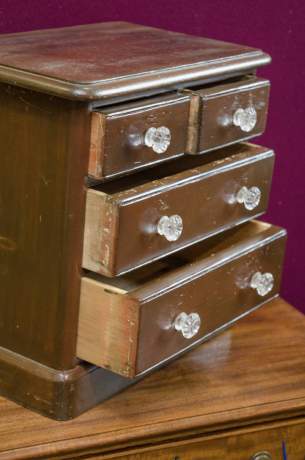 Victorian Painted Pine Table Top Chest of Drawers image-2