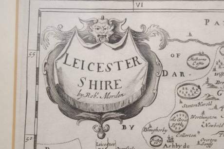 Antiquarian Map of Leicestershire by Robert Morden image-2