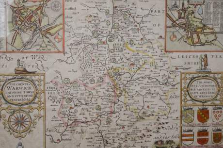 Rare 17th Century Map by John Speede of Warwickshire image-2