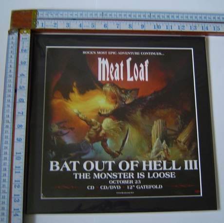 3 x Meat Loaf  Original Uk Rare Posters In Mounts Ready To Frame image-1