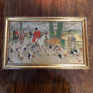 Vintage Biscuit Tin depicting scene by Cecil Aldin Hunting