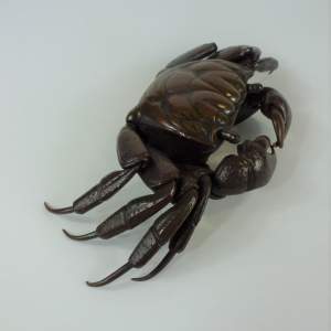 Japanese Meiji Period Super Realistic Articulated Bronze Model Crab