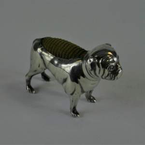 Lovely Sterling Silver Bull Dog Pin Cushion