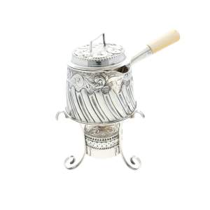 Victorian Solid Silver Brandy Sauce Warmer with Burner