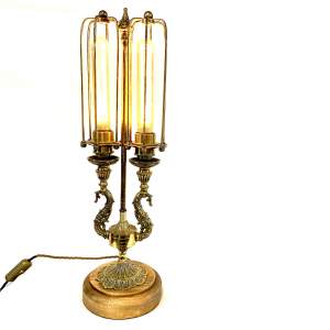 Decorative Vintage Upcycled Brass Twin Lamp