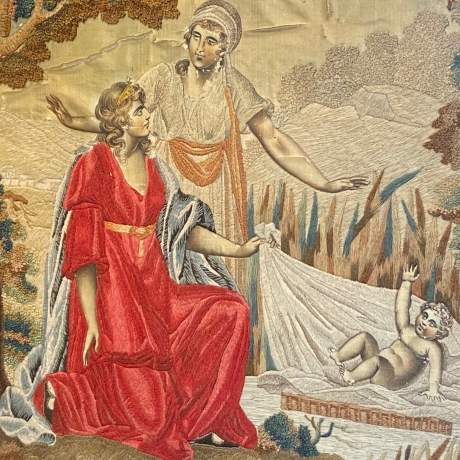 Large-Scale Georgian Silkwork of the Discovery of Moses image-2