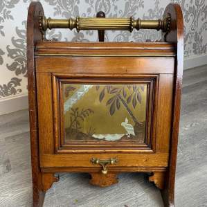 A Rare Christopher Dresser Design Victorian Period Walnut Coal Box