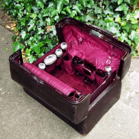 Asprey of London Victorian Leather & Silver Fitted Travel Case image-1