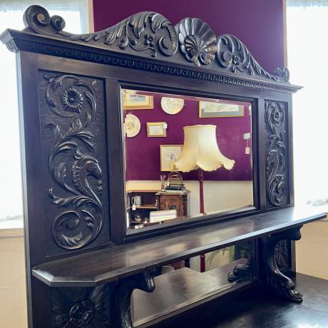 Antique Decorative Ebonised Mirrored Dresser image-3