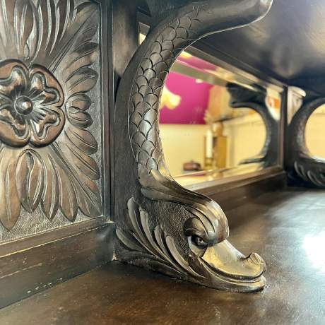 Antique Decorative Ebonised Mirrored Dresser image-4
