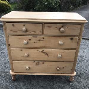 Antique Victorian Country Pine Chest of Drawers