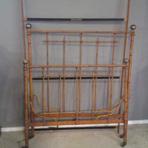 Antique Victorian Faux Bamboo Single Bed in the Original Paint