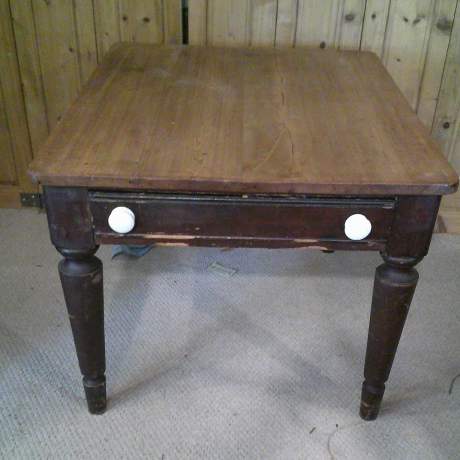 Unusual Antique Victorian Country Pine Dining Table image-1