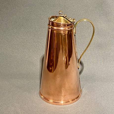19th Century Benson Copper & Brass Lidded Jug image-2