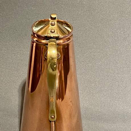 19th Century Benson Copper & Brass Lidded Jug image-4