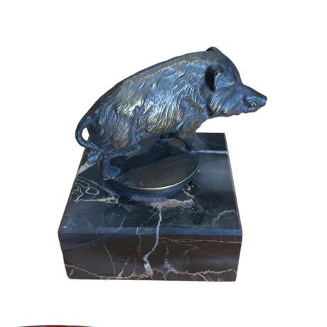 Vintage Bronze Boar Sculpture image-5