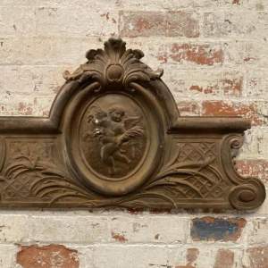 Early 20th Century French Plaster Relief Putti Cherub Pediment Plaque
