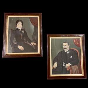 Pair of Victorian Oil Portrait Paintings