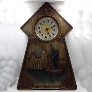 Victory V Lozenges Early 20th Century Advertising Tin Mantel Clock