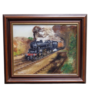 Vintage LNER 61215 William Henton Carver Original Signed Railwayana Oil Painting