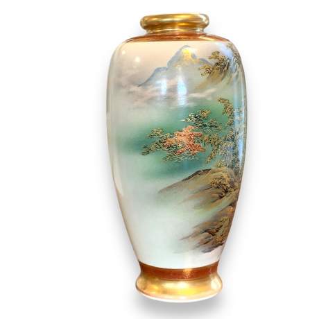 Satsuma Vase with Water Wheel Landscape image-2