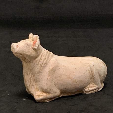 Tang Dynasty Pottery Reclining Bull image-1