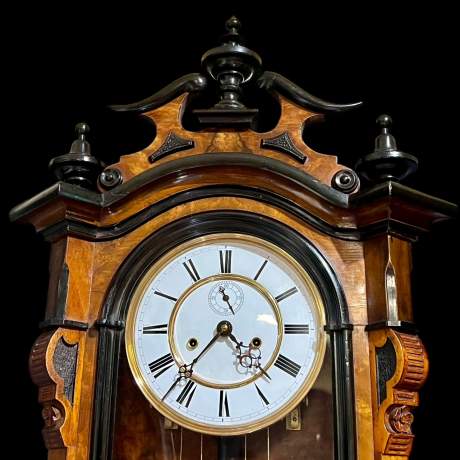 Outstanding 19th Century 8-Day Double Weight Vienna Wall Clock image-2