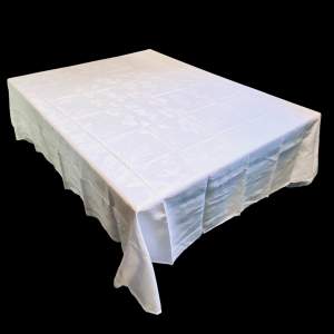 Large White Irish Linen Damask Table Cloth