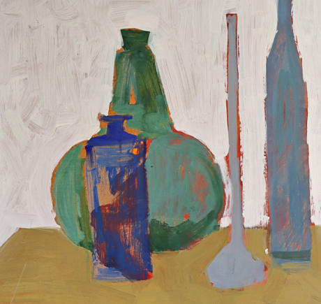 Peter Collins Oil on Board - Vessels with Blue Bottle image-2