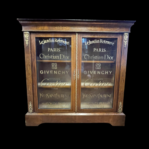 Antique 2 Door Pier Cabinet - Small Glazed Bookcase