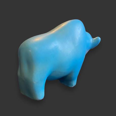 Otto Keramik Sky Blue Buffalo Figurine image-3