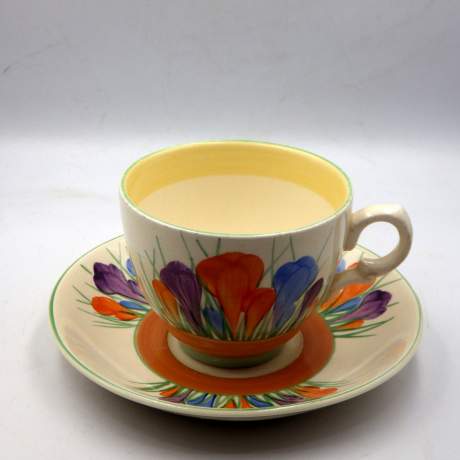 Clarice Cliff Art Deco Autumn Crocus Cup Saucer & Plate image-6