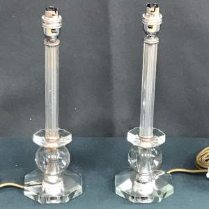 Pair of Small 20th Century Glass Lamps