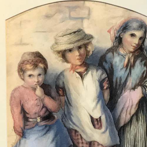 The Three Urchins Watercolour by Walter Hunt image-2