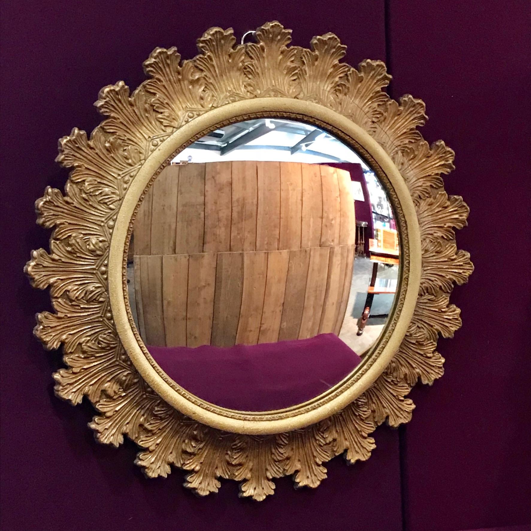 Vintage Sunburst style Convex Wall Mirror - Antique Mirrors - Hemswell