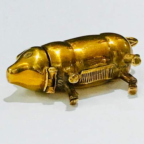 Victorian Silver Gilt Pig Vesta Case image-4