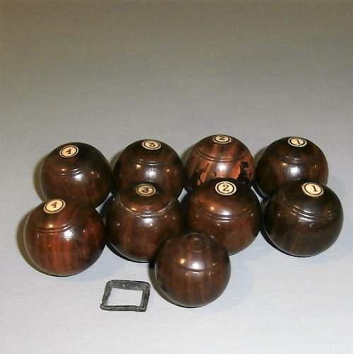 Nine Miniature Turned Wood Bowls Inset with Number Markers image-3