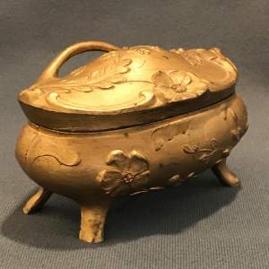 Vintage Gold Metal Trinket Box