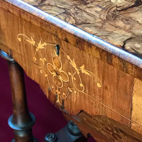 Victorian Burr Walnut Sewing Table image-5
