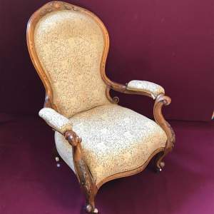 Victorian Gentlemans Walnut Armchair