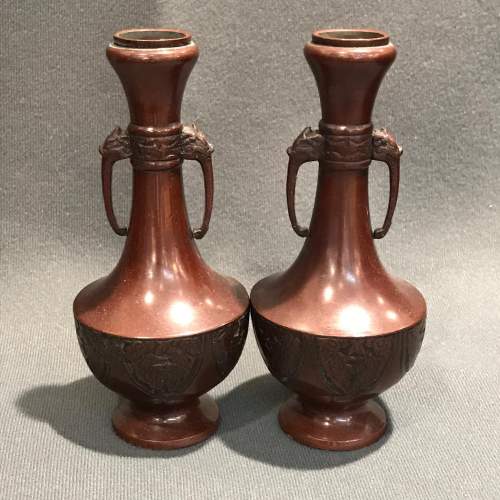 Pair of Chinese Bronze Vases image-1