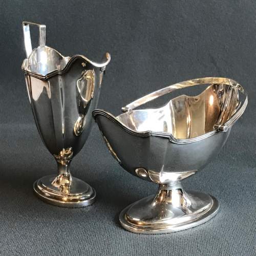 Victorian Silver Cream Jug and Sugar Bowl image-1