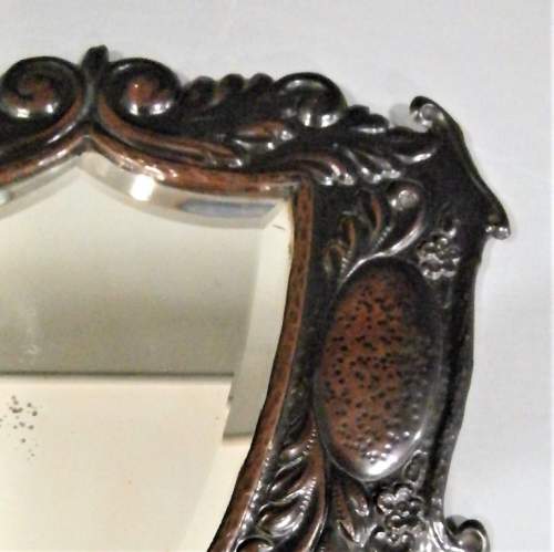 A Unique Arts and Crafts Decorative Shield Shaped Mirror Circa 1910 image-6