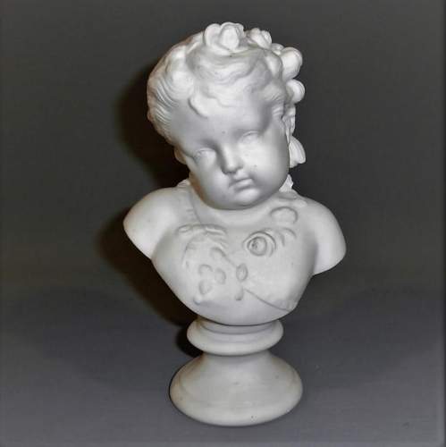 A Charming Parian Ware Bust of Spring image-1