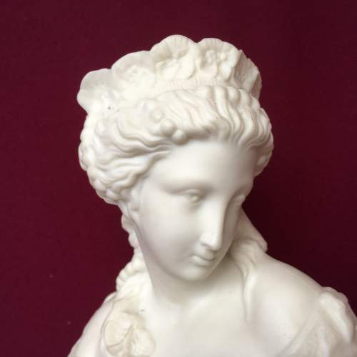 Victorian Parian Ware Bust of a Demure Young Lady image-2