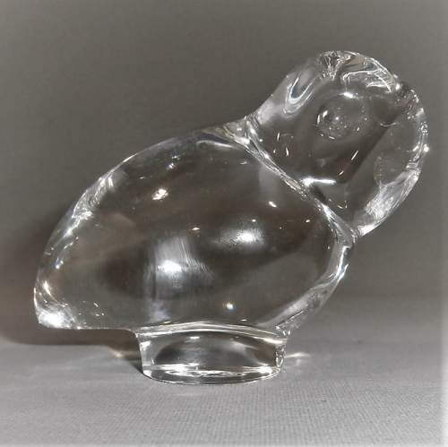 Charming Baccarat France Clear Glass Owl image-1
