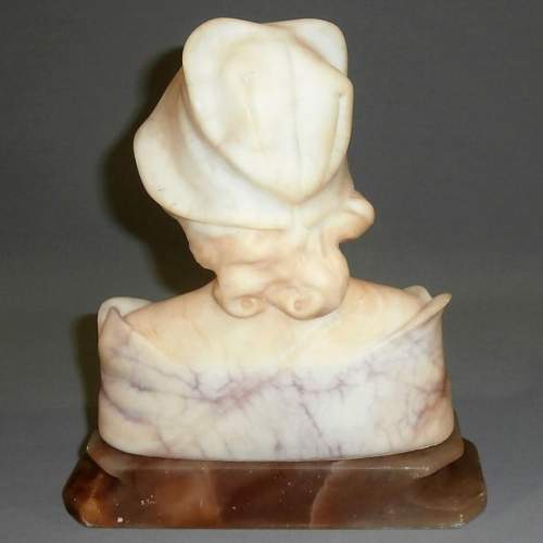 An Elegant Early 20th Century Viennese Alabaster Bust of a Young Lady image-4
