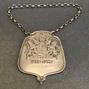 Queen Elizabeth II Silver Jubilee Decanter Label