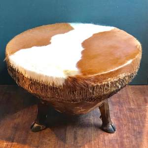 Large Cowhide Drum Coffee Table